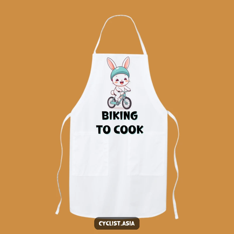Funny Cheerful Bunny Helmet Bicycle Apron - Kitchen Joy Funny Gift