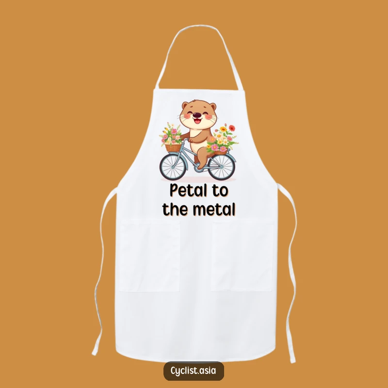 Funny Otter Flower Bike Apron - Cook with Garden Fresh Smiles