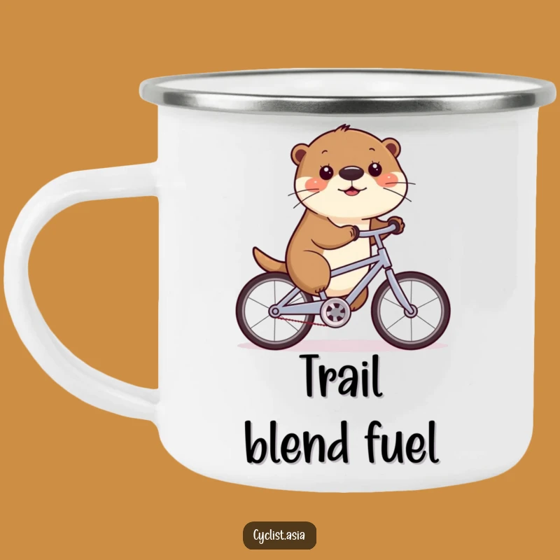 Funny Otter Cycling Camping Mug: Adventure Fuel for Humorous Outdoorsy Folk
