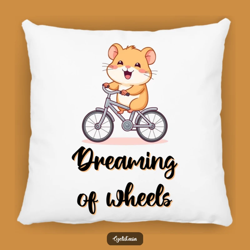 Funny Hamster Bike Pillow: Soft & Cozy Joyful Hamster Cushion, a Perfect Funny Gift