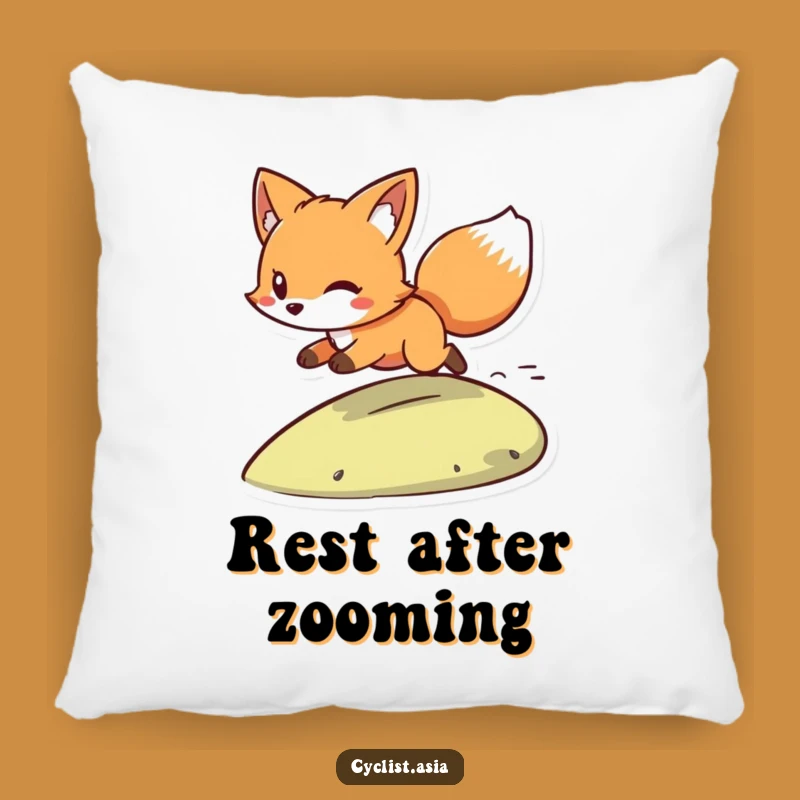 Funny Playful Fox Zooming Pillow - Cozy Fast Character Accent