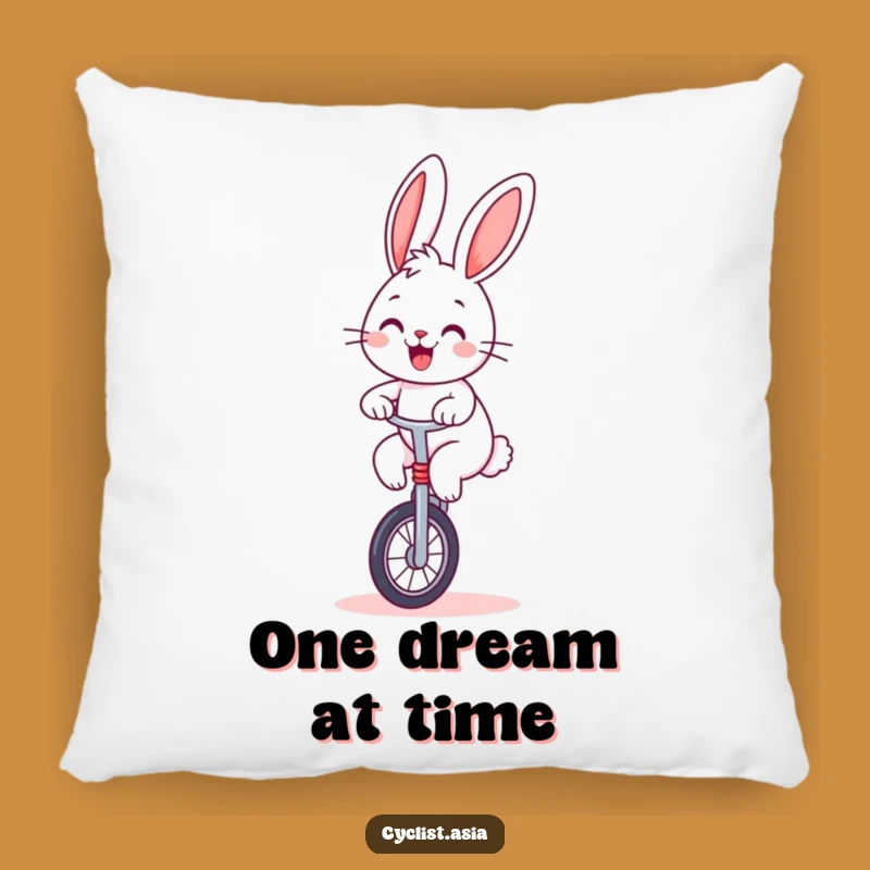 Funny Bunny Unicycle Pillow: Soft & Cozy Cheerful Bunny Cushion, a Perfect Funny Gift