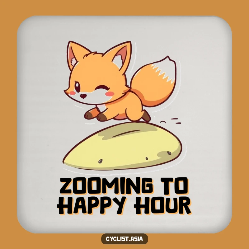 Funny Playful Fox Zooming Coaster - Fast Character Drink Protector