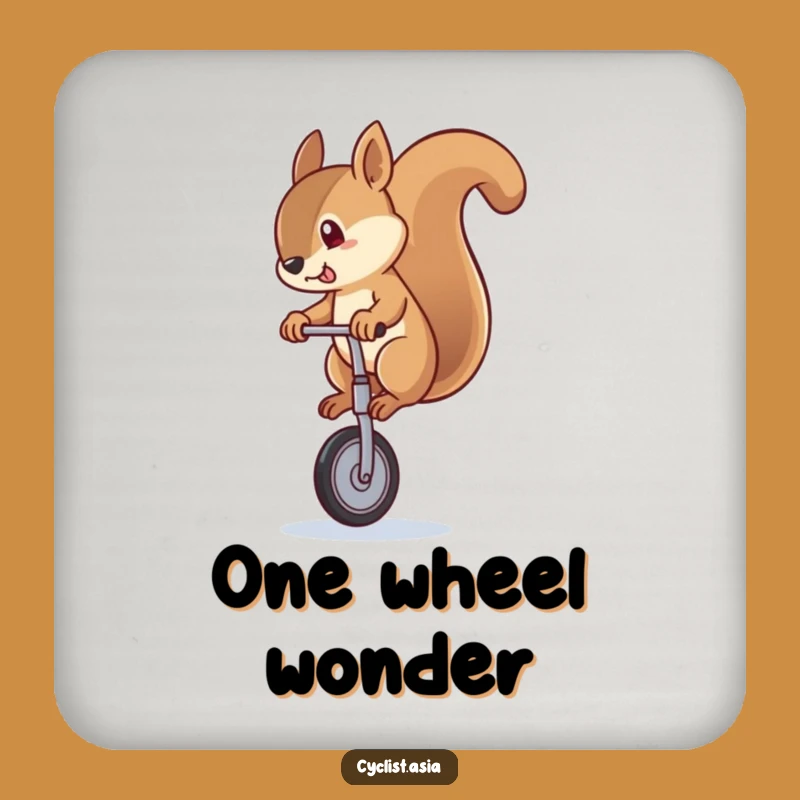 Funny Squirrel Unicycle Wobble Coasters - Protect Surfaces with Humor
