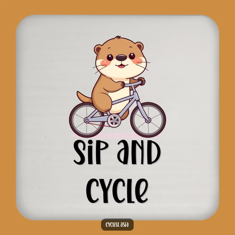 Funny Otter Cycling Coaster Set: Protect Surfaces with Humorous Art