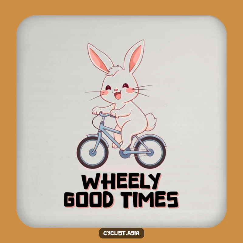 Funny Bunny Bicycle Drink Coaster: Add Fun to Your Table