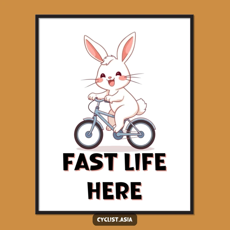 Funny Bunny Bicycle Poster: Joyful Art for Energetic Spaces
