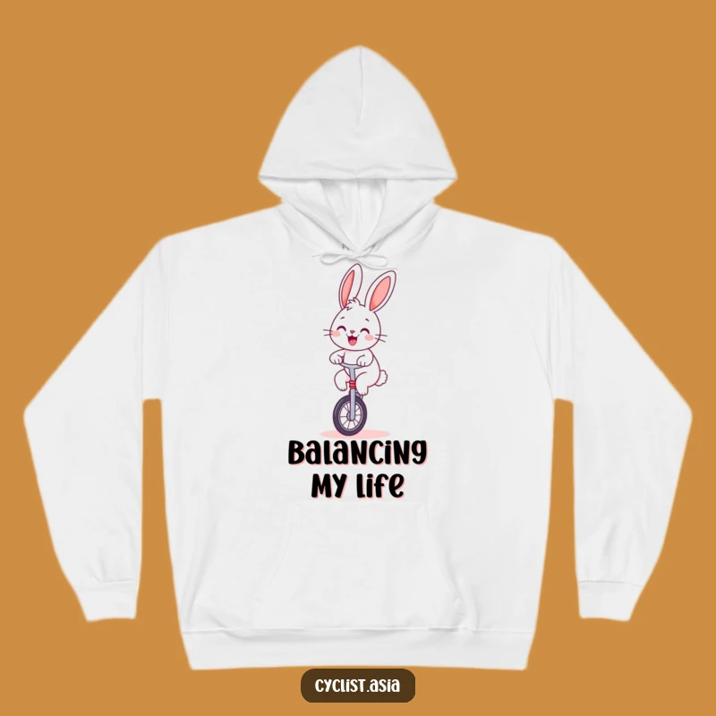 Cozy Funny Bunny Unicycle Hoodie: Cheerful Bunny Sweatshirt, a Perfect Funny Gift