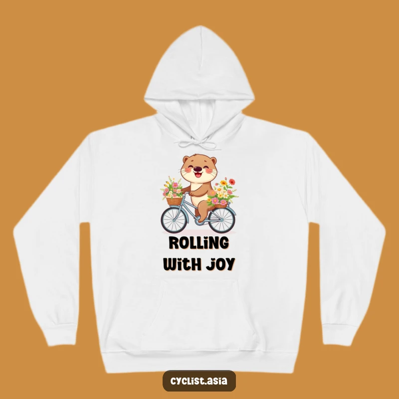 Cozy Funny Otter Flower Bike Hoodie - Snuggle Up with Smiles