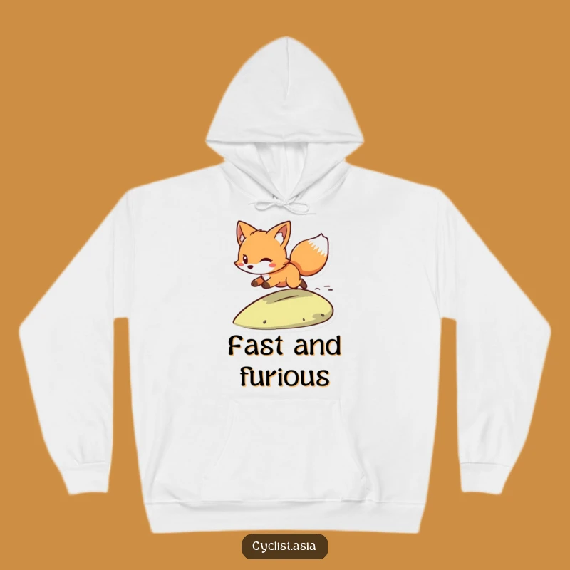 Funny Playful Fox Zooming Hoodie - Cozy Fast Character Gift