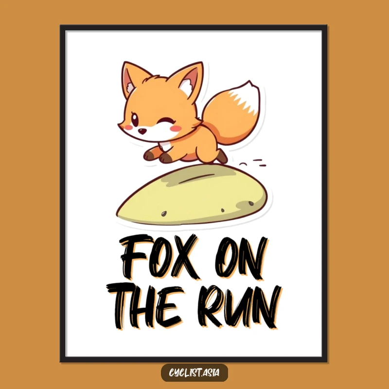 Free Printable Fox Wall Art: Zooming Hill Wind Funny Downloadable Decor