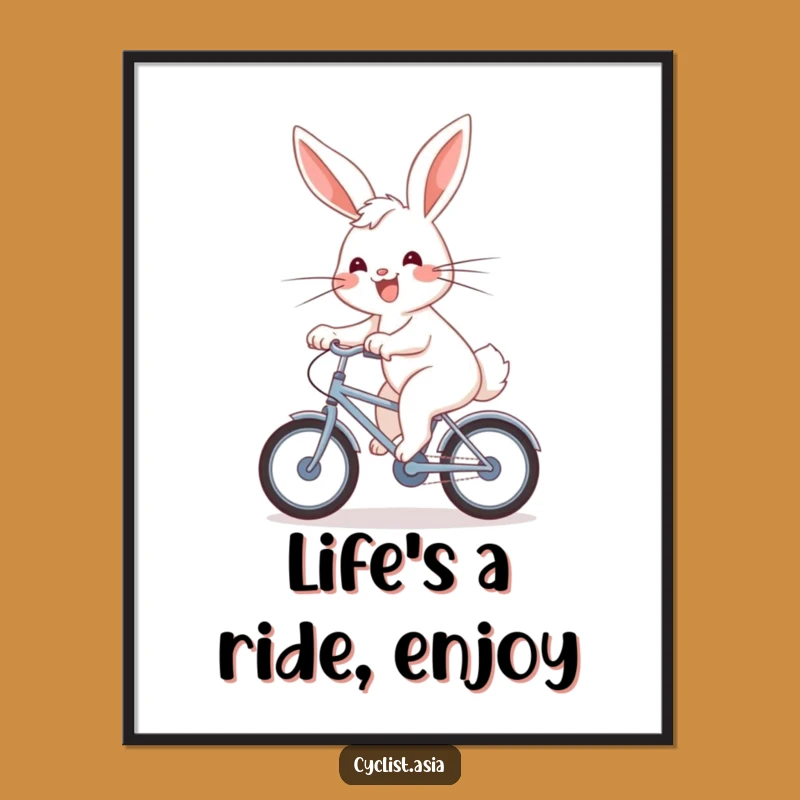 Funny Free Printable Wall Art: Bunny On Bicycle, Downloadable Art