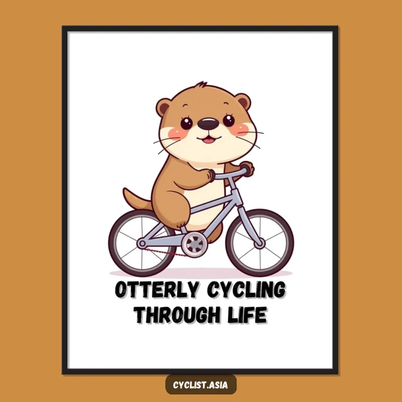 Funny Free Printable Wall Art: Cycling Otter Wiggling Nose - Hilarious Downloadable Decor for Your Home