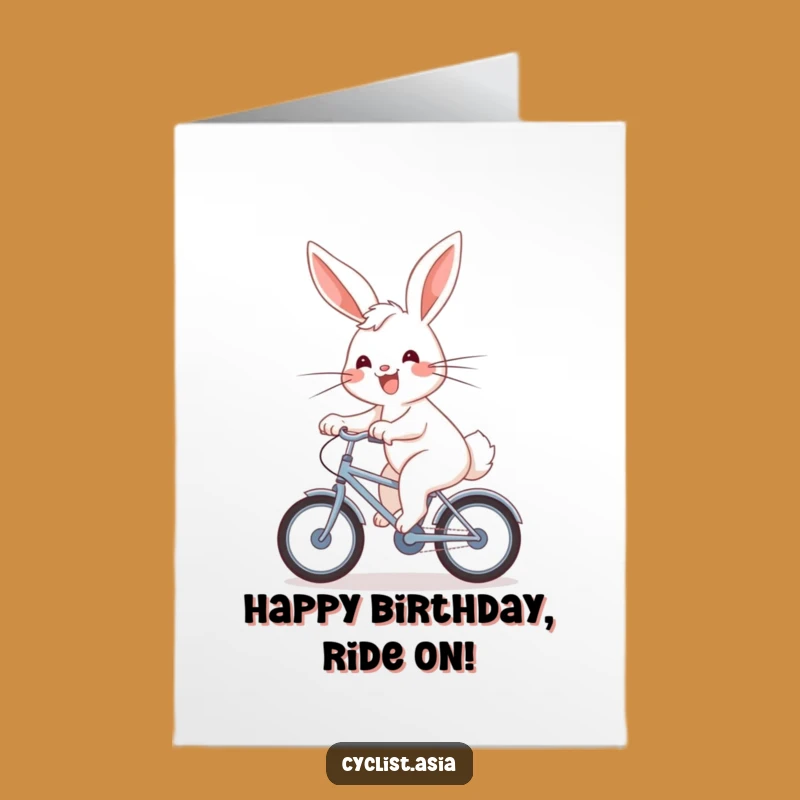 Free Printable Birthday Card: Bunny On Bike, Funny Downloadable Gift