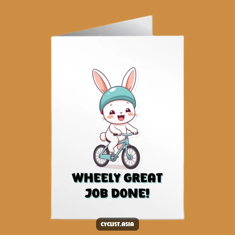 Free Printable Bunny Congratulations Card: Helmet Bike Ride Funny Downloadable Gift