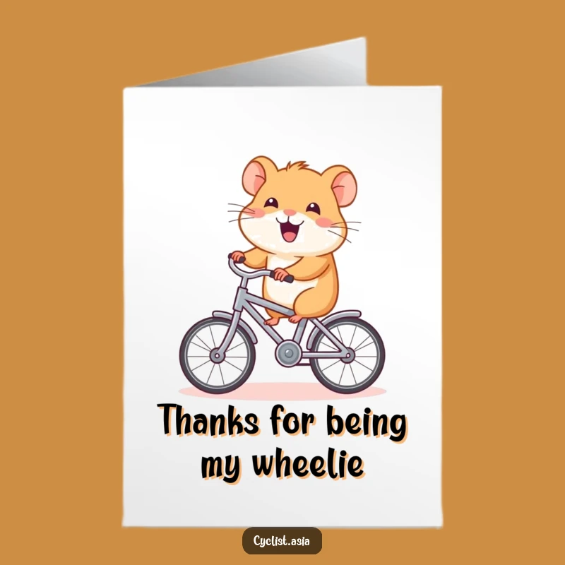 Free Printable Hamster Thank You Card - Funny Cycling Gratitude Downloadable