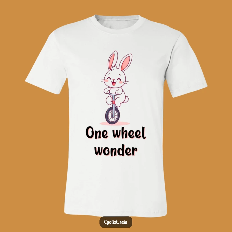 Funny Bunny Balance Tee: Cheerful Unicyclist T-Shirt, the Ultimate Funny Gift
