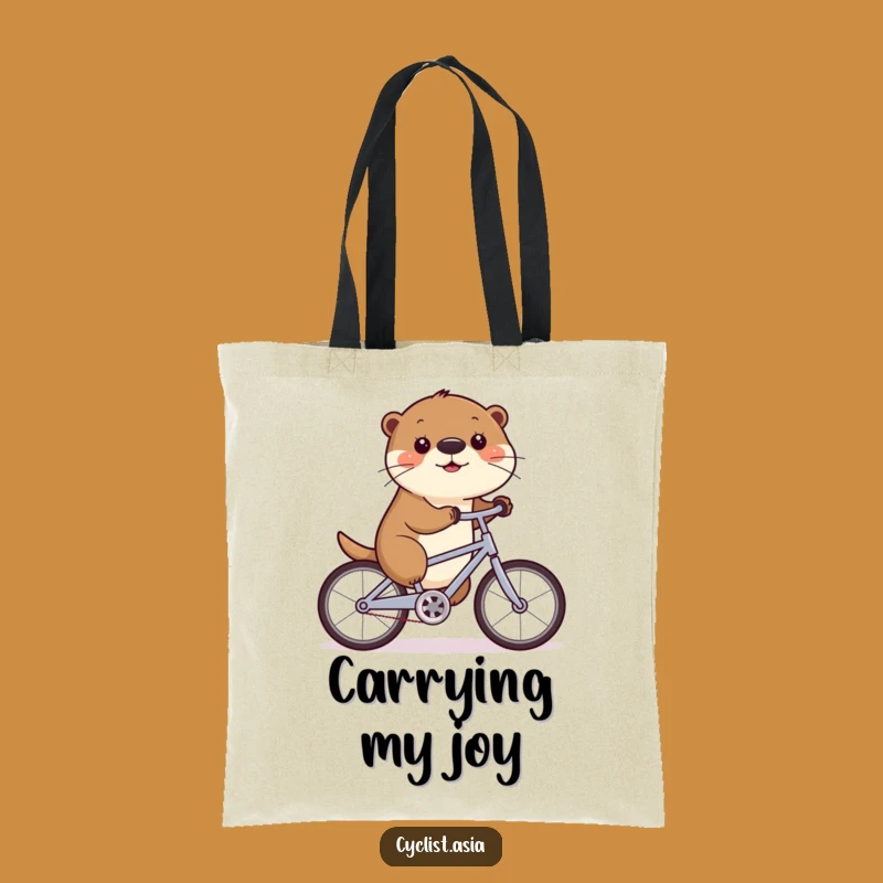 Funny Otter Cycling Tote Bag: Eco-Friendly & Hilarious Shopping Companion